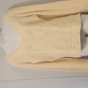 Gianetti Sweater Top Cream Color Size XL Sequined